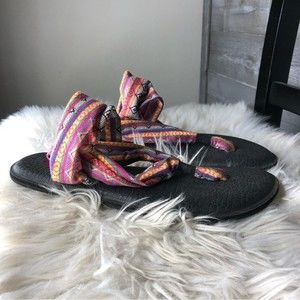 Sanuk womens 11 yoga sling rainbow color sling comfy sandals